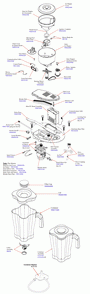 Diagram Diagram and Parts List for HBS1200-CE-M  Hamilton Beach Blender